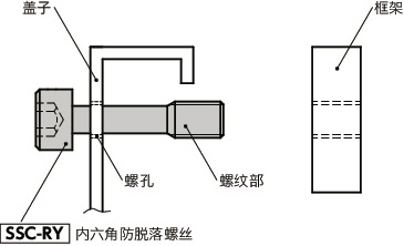 SSC-RY内六角防脱落螺丝(低温镀黑铬处理)